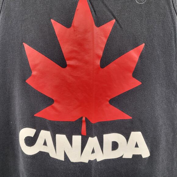 CANADA Olympics Black & Red Maple Leaf National Symbol Tank Top Size Medium - Picture 4 of 8